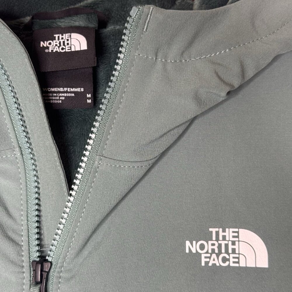 Womens The North Face Shelbe Raschel Hooded Fleece Jacket Green Medium NEW - Picture 8 of 8